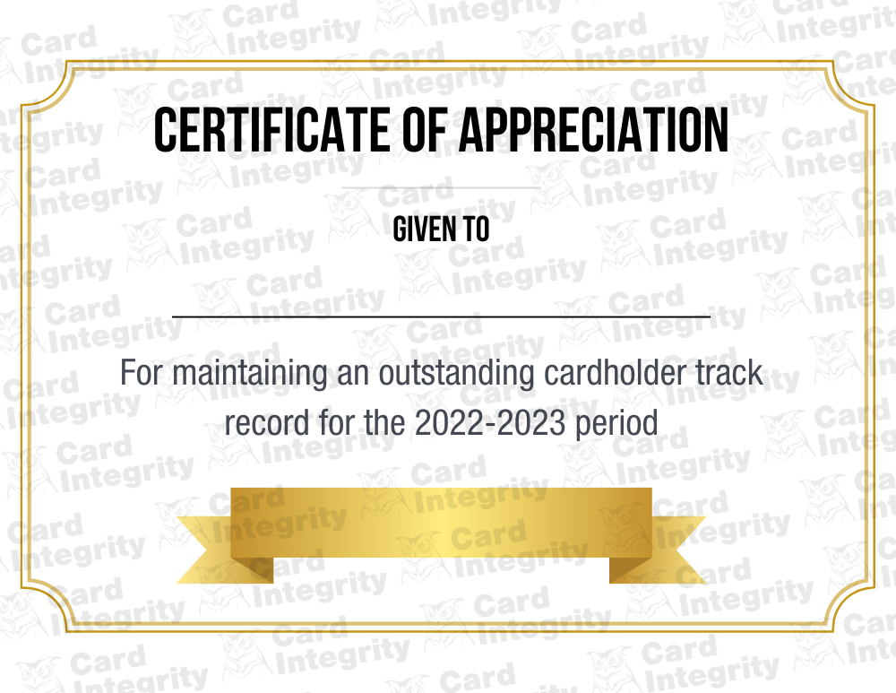 certificate to give for positive purchasing behavior